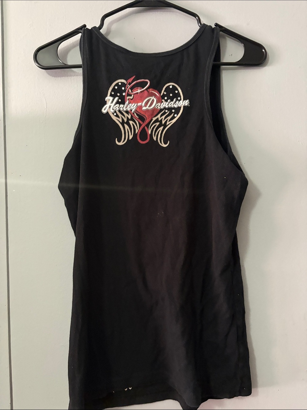 Harley-Davidson Black V-Neck Tank with Script Hem Logo - Picture 4 of 4